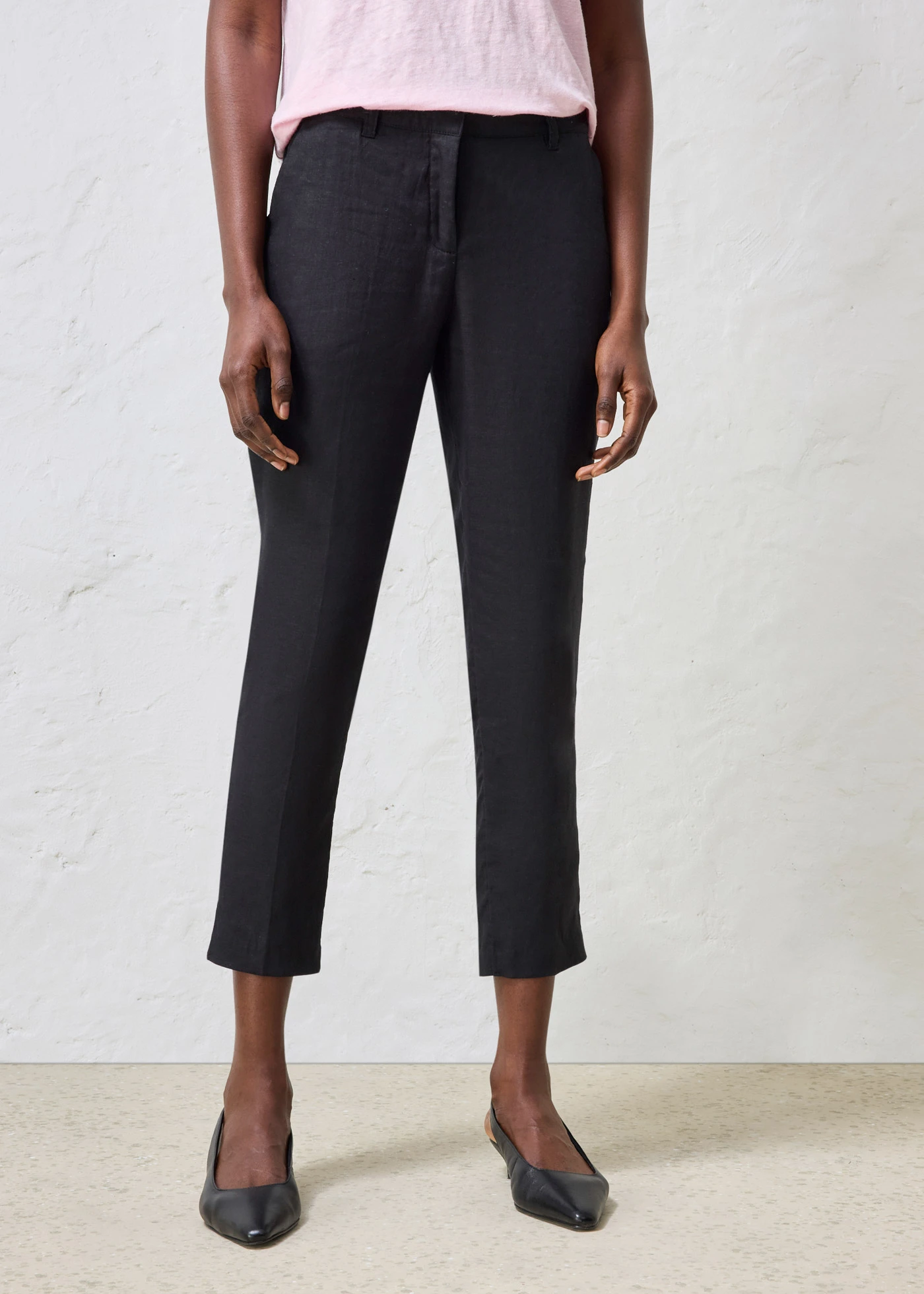 7/8 broek van puur linnen • zwart • bonprix online shop