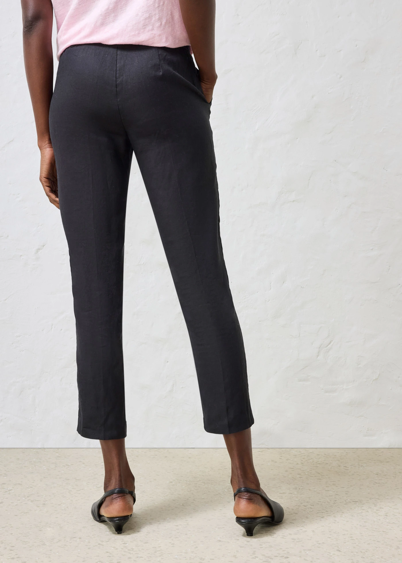 7/8 broek van puur linnen • zwart • bonprix online shop