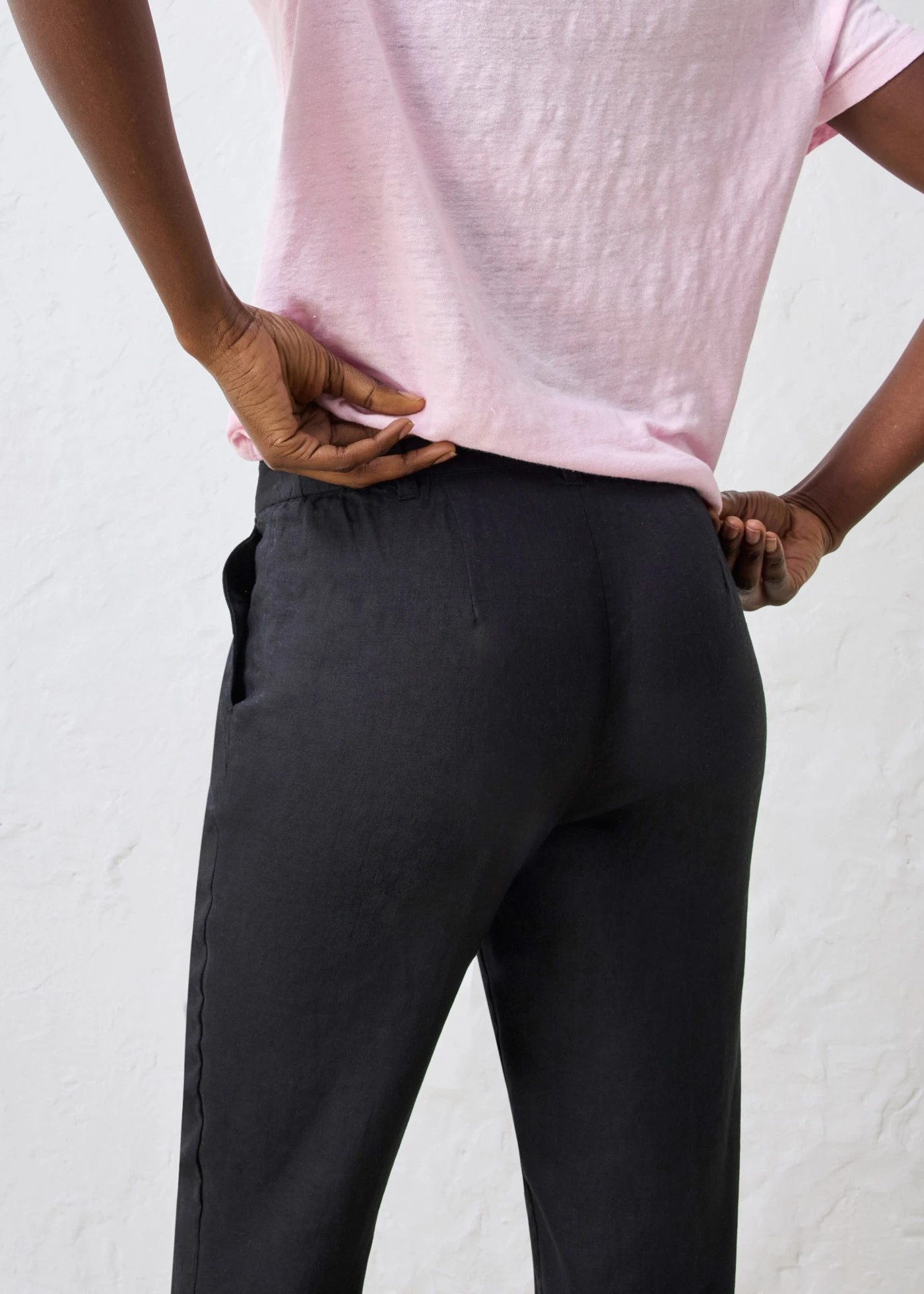 Pantalon raccourci, 100% lin • noir • Boutique bonprix