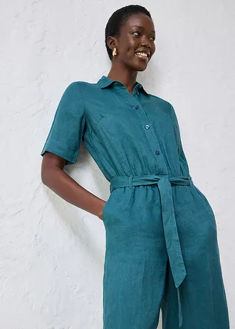 Combinaison 100% lin • vert poivre • Boutique bonprix