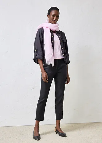 Blouson 100% lin, Couleur: noir