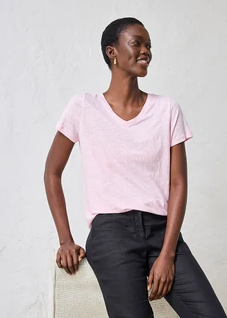 T-shirt 100% lin • rose cristal • Boutique bonprix