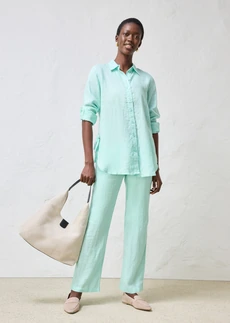 Chemisier 100 % lin menthe clair