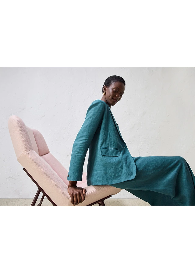 Blazer 100 % lin • vert poivre • product-page.page-title-suffix