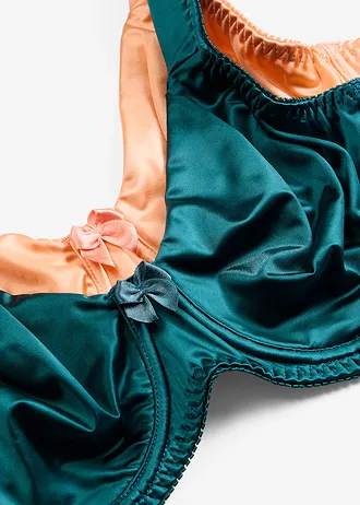 Sutien invizibil cu armătură, efect strălucitor (set/2 buc.), culoare: verde-piper + oranj-papaia soft