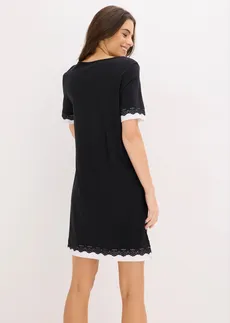 Nočná košeľa z jemného viskózového mixu • čierna-biela • obchod bonprix