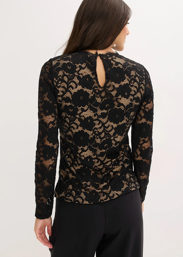 Haut manches longues en dentelle • noir • product-page.page-title-suffix