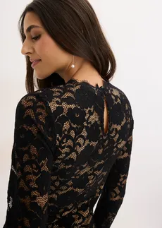 Longsleeve van kant • zwart • bonprix online shop