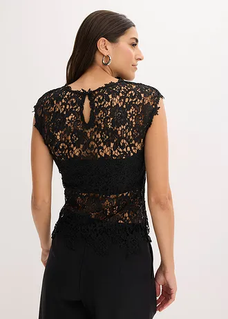 Top din dantelă • negru • magazin bonprix