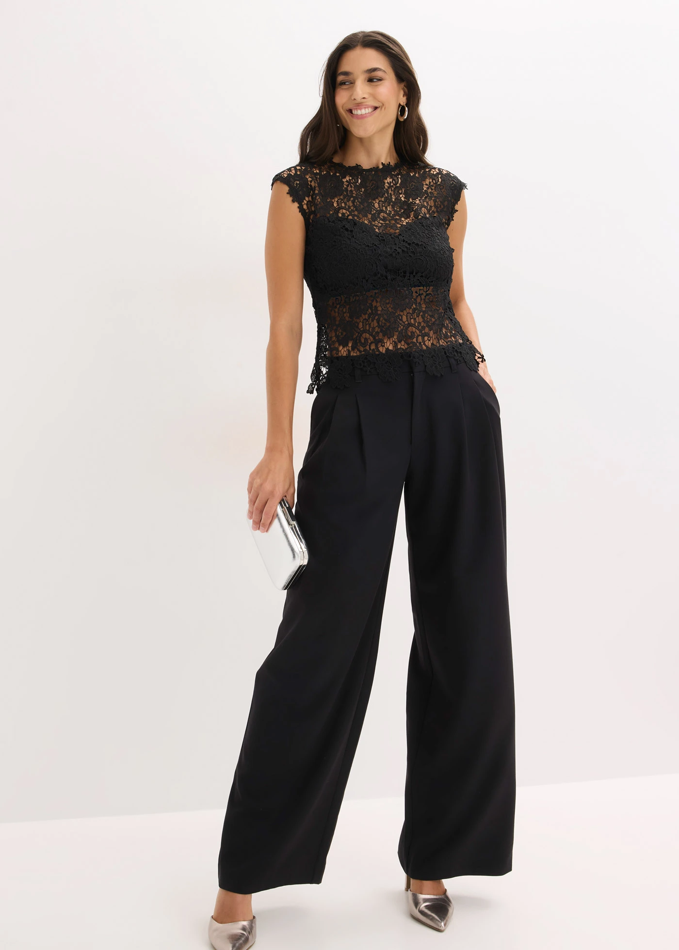 Top van kant • zwart • bonprix online shop