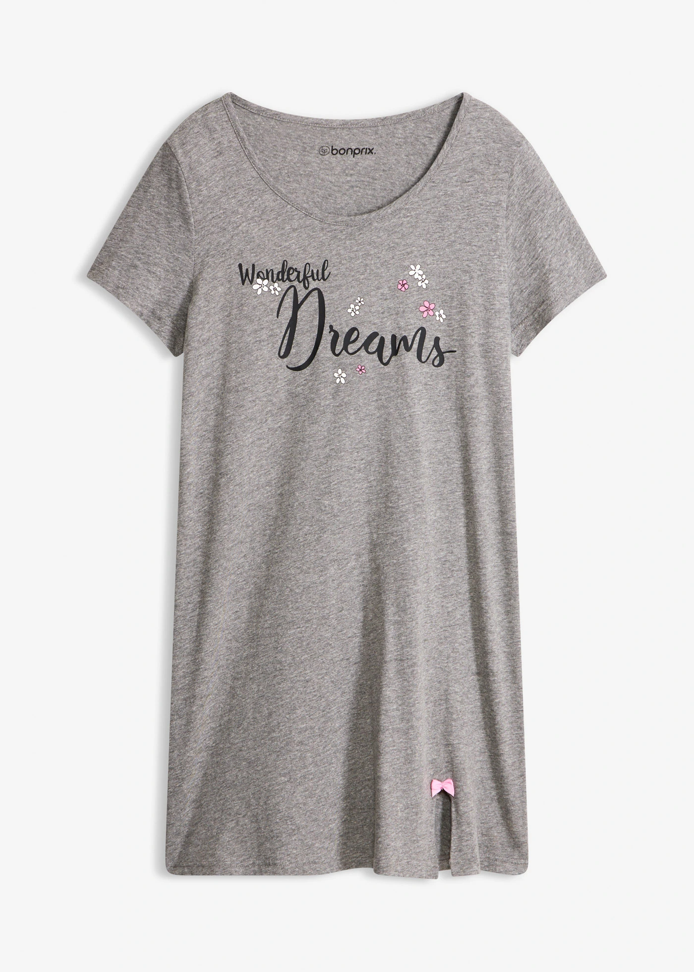 Chemise de nuit courte • gris chiné • Boutique bonprix