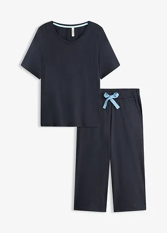 Pyjama corsaire doux • bleu intense • Boutique bonprix