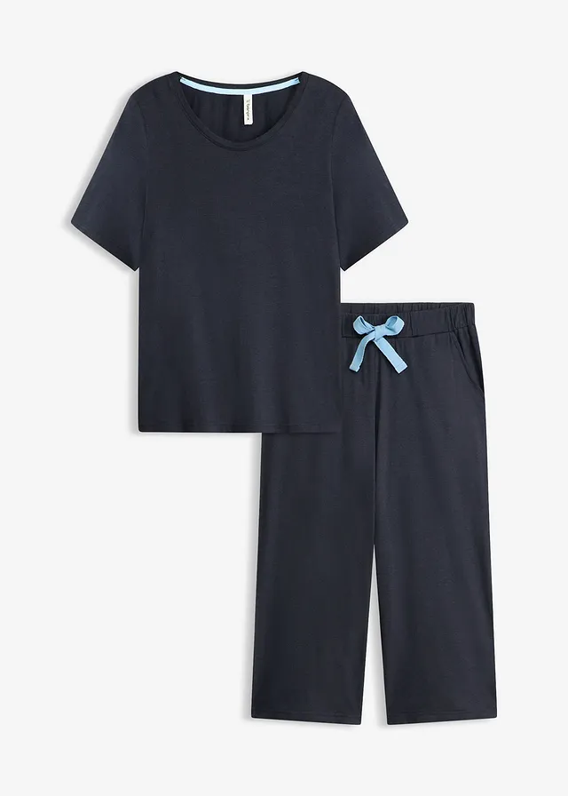Pyjama corsaire doux • bleu intense • Boutique bonprix