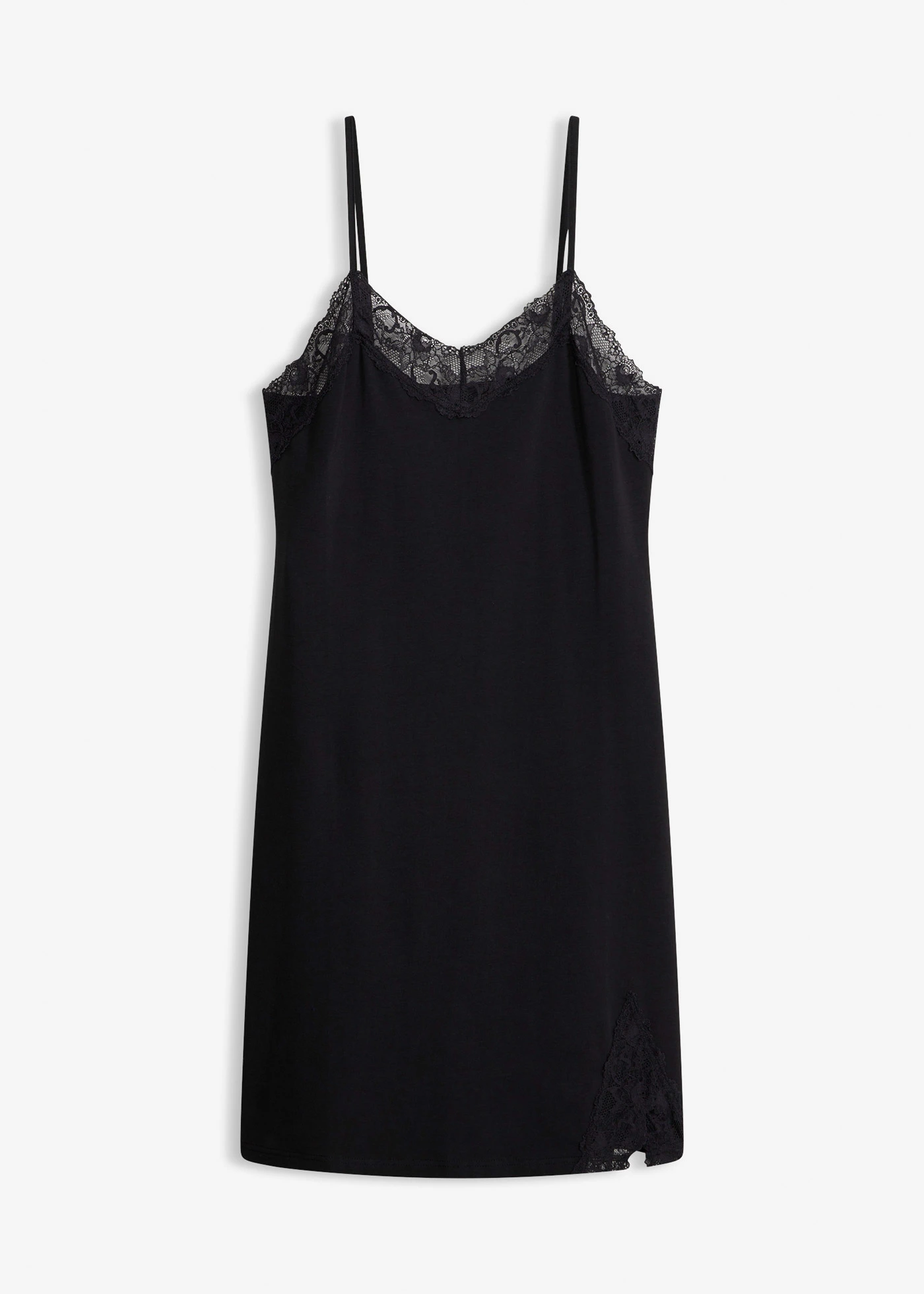 Krátká noční košile se špagetovými ramínky • černá • bonprix obchod