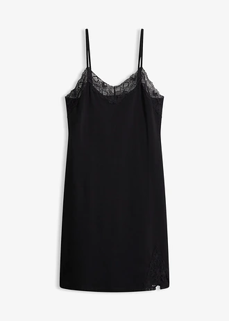 Krótka koszula nocna na wąskich ramiączkach • czarny • sklep bonprix