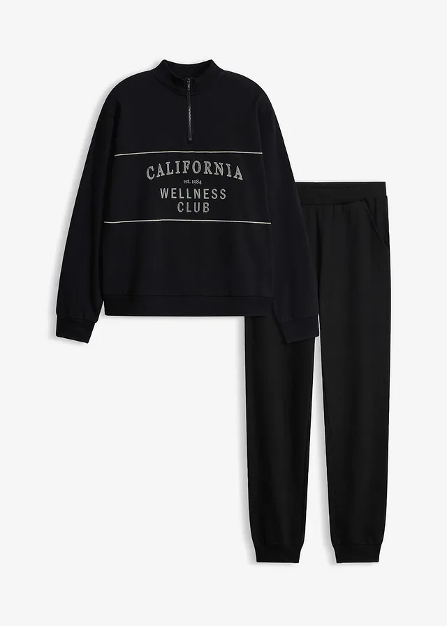 Tenue d’intérieur en sweat 100% coton • noir • Boutique bonprix