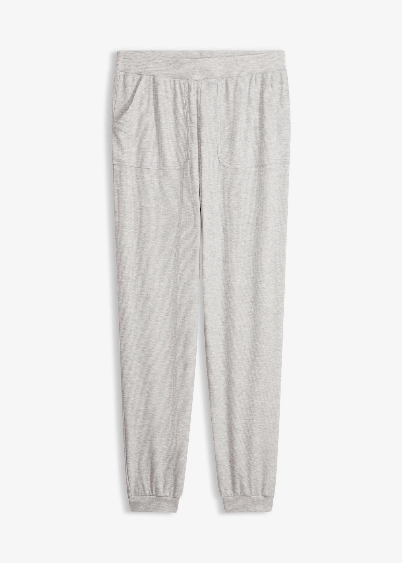 Pantaloni de casă din material subțire cu viscoză, ripsat • gri deschis melanj • magazin bonprix