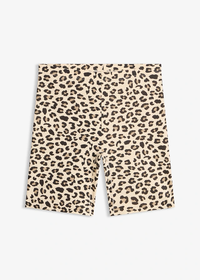 Anti-schurende  biker short met verkoelend materiaal, Kleur: luipaardprint