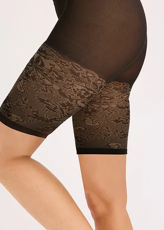 Cycliste anti-frottement avec imprimé dentelle 110 den, Couleur: noir