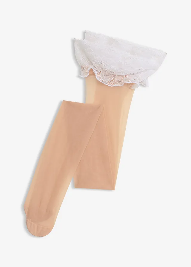 Bas porte-jarretelles 20D, Couleur: blanc-beige clair