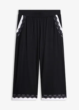 Široké kalhoty culottes z měkké viskózové směsi • černo-bílá • bonprix obchod