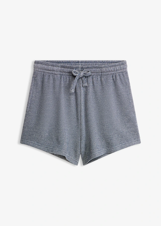 Pantaloni scurți din tricot cu aspect de blugi