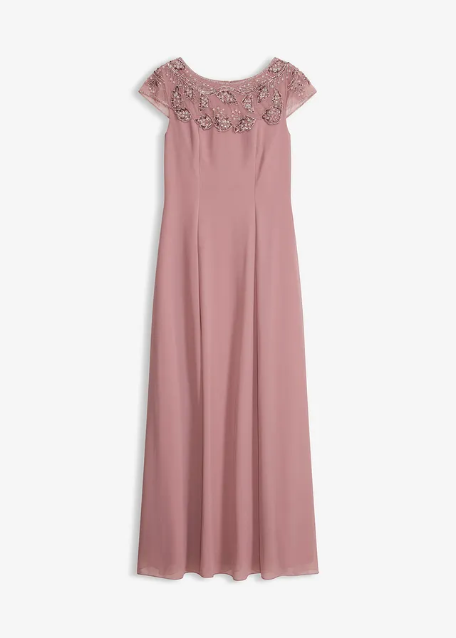Robe de soirée avec application en dentelle • bois de rose • Boutique bonprix