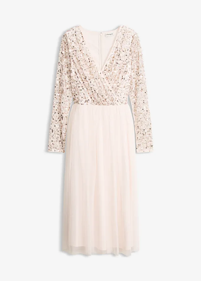 Robe de cocktail brodée de sequins, Couleur: rose clair