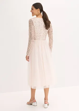 Robe de cocktail brodée de sequins, Couleur: rose clair