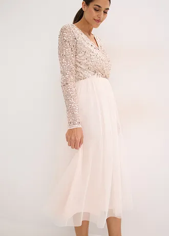 Robe de cocktail brodée de sequins • rose clair • Boutique bonprix