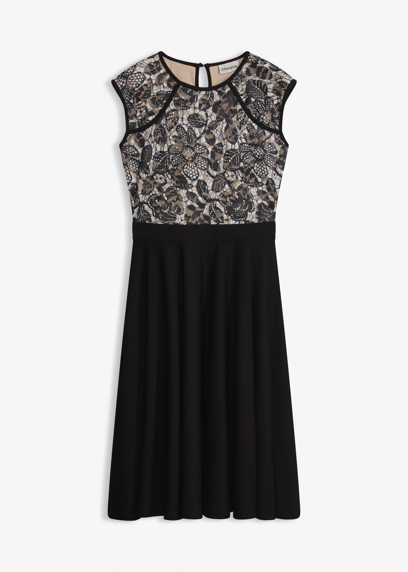 Robe midi avec dentelle • noir • Boutique bonprix