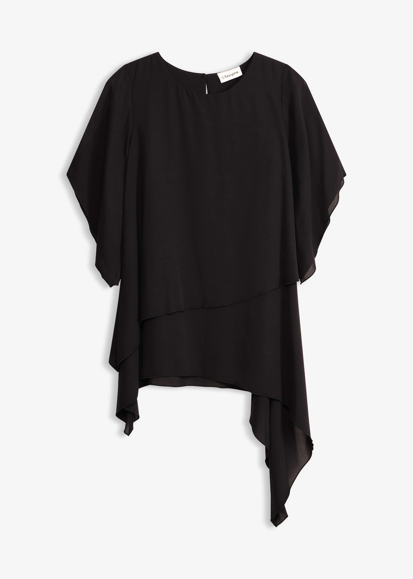 Blouse met puntjes in layerlook • zwart • bonprix online shop