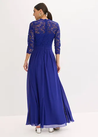 Maxi jurk met kant, Kleur: blauw