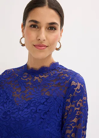 Rochie maxi cu dantelă • albastru • magazin bonprix