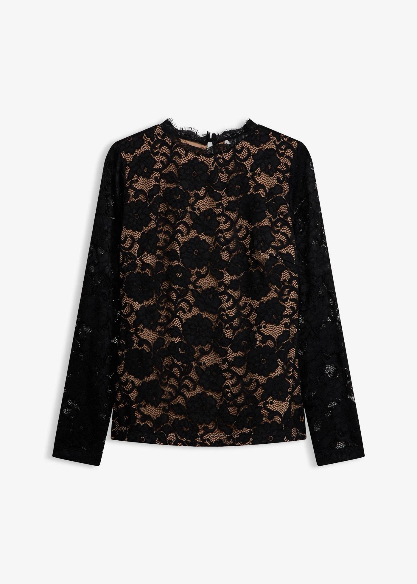 Haut manches longues en dentelle • noir • Boutique bonprix