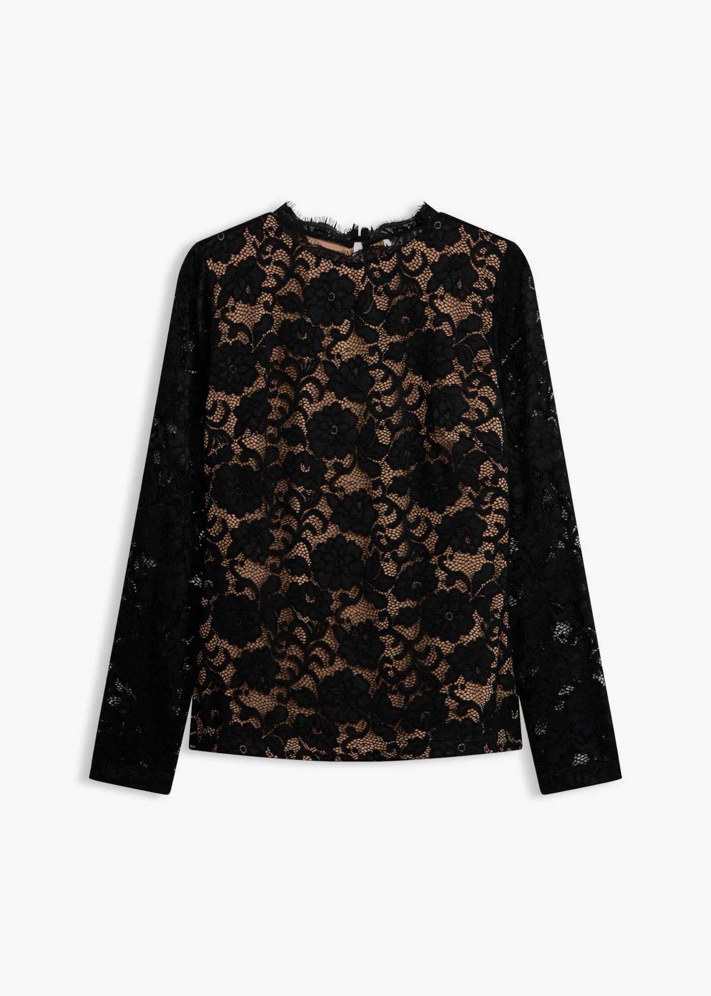 Longsleeve van kant • zwart • bonprix online shop