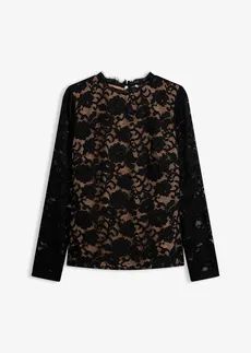 Longsleeve van kant • zwart • bonprix online shop