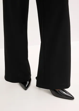 Combinaison en crêpe texturé avec perles brodées • noir • Boutique bonprix