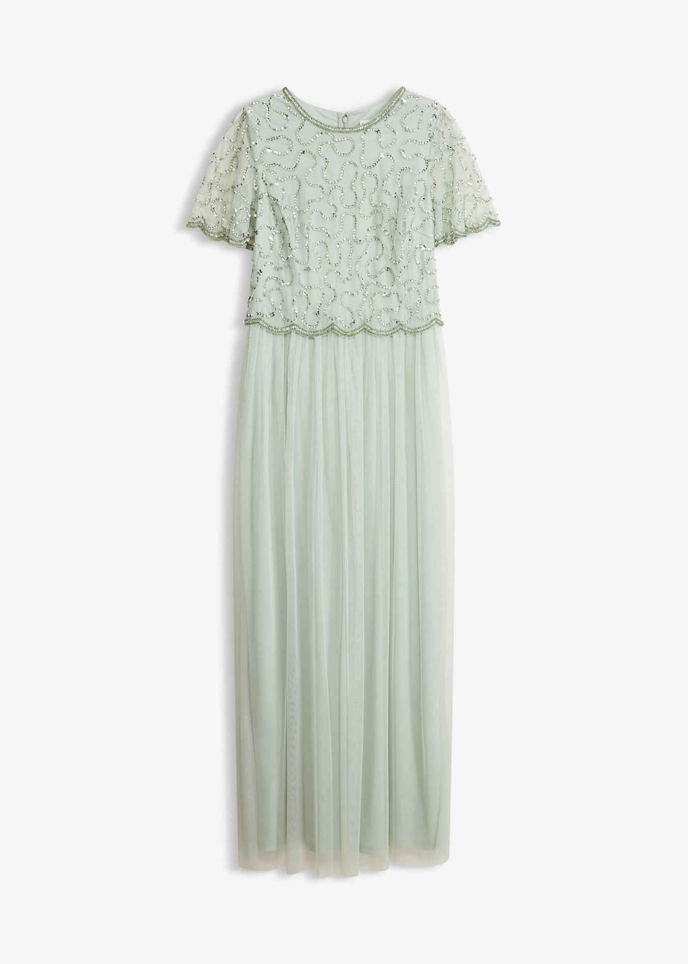 Robe longue en tulle fin avec sequins brodés • menthe cristal • Boutique bonprix