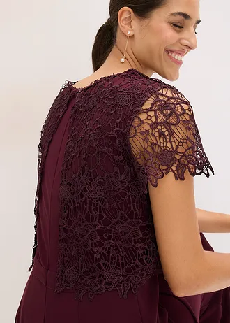 Combinaison douce en matière néoprène avec dentelle • bordeaux • Boutique bonprix