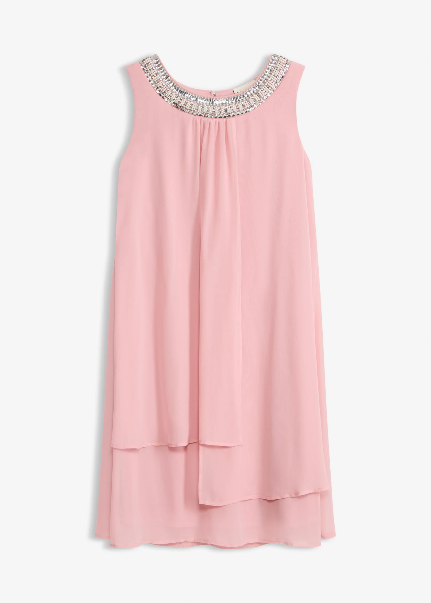 Robe en crêpe avec application de strass • rose cendré • Boutique bonprix