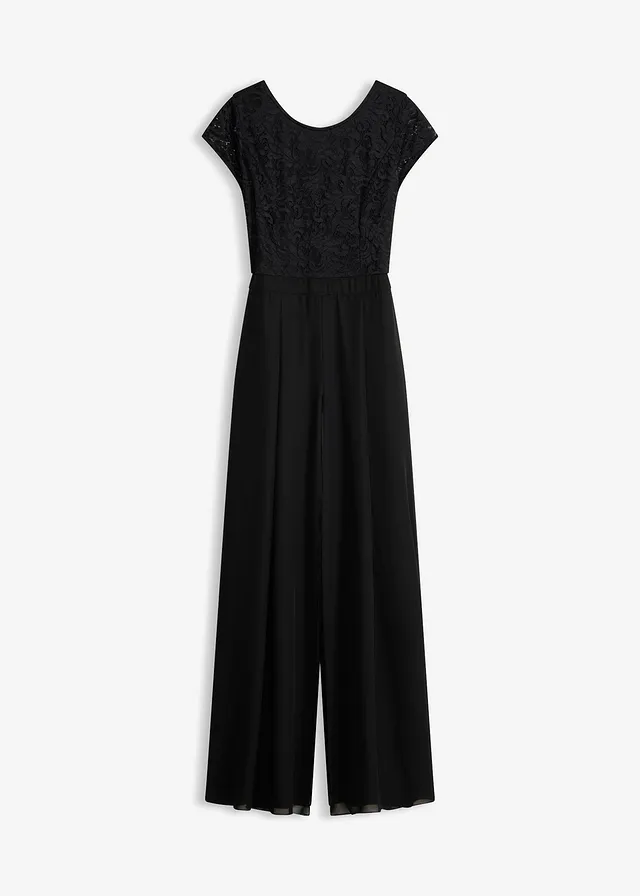 Jumpsuit met kant en inzetstuk van chiffon