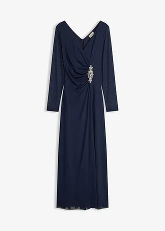 Rochie de seară din tul delicat, cu pietricele aplicate