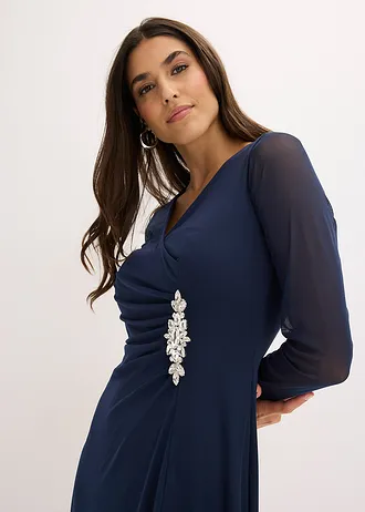 Galajurk van zacht tule met decoratieve steentjes • donkerblauw • bonprix online shop