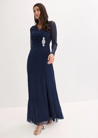 Galajurk van zacht tule met decoratieve steentjes • donkerblauw • bonprix online shop