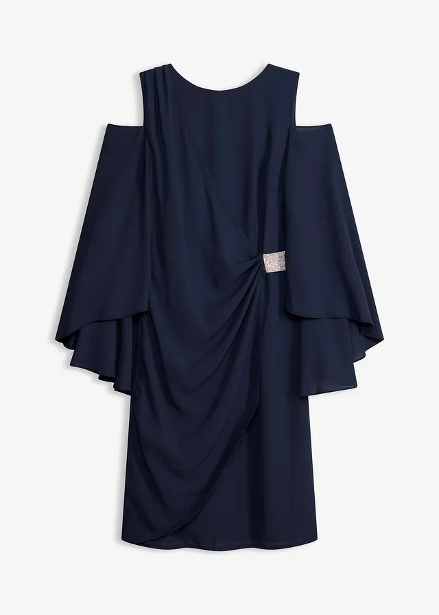 Robe à col Bardot • bleu foncé • Boutique bonprix