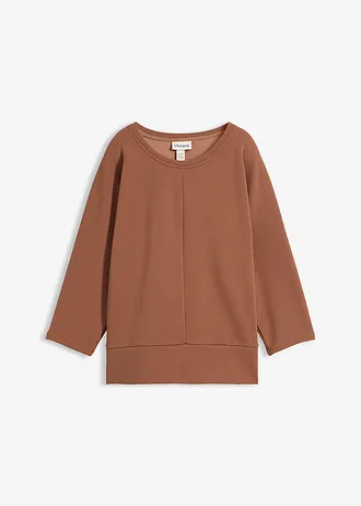 Sweater van gestructureerde stof • kastanjebruin • bonprix online shop