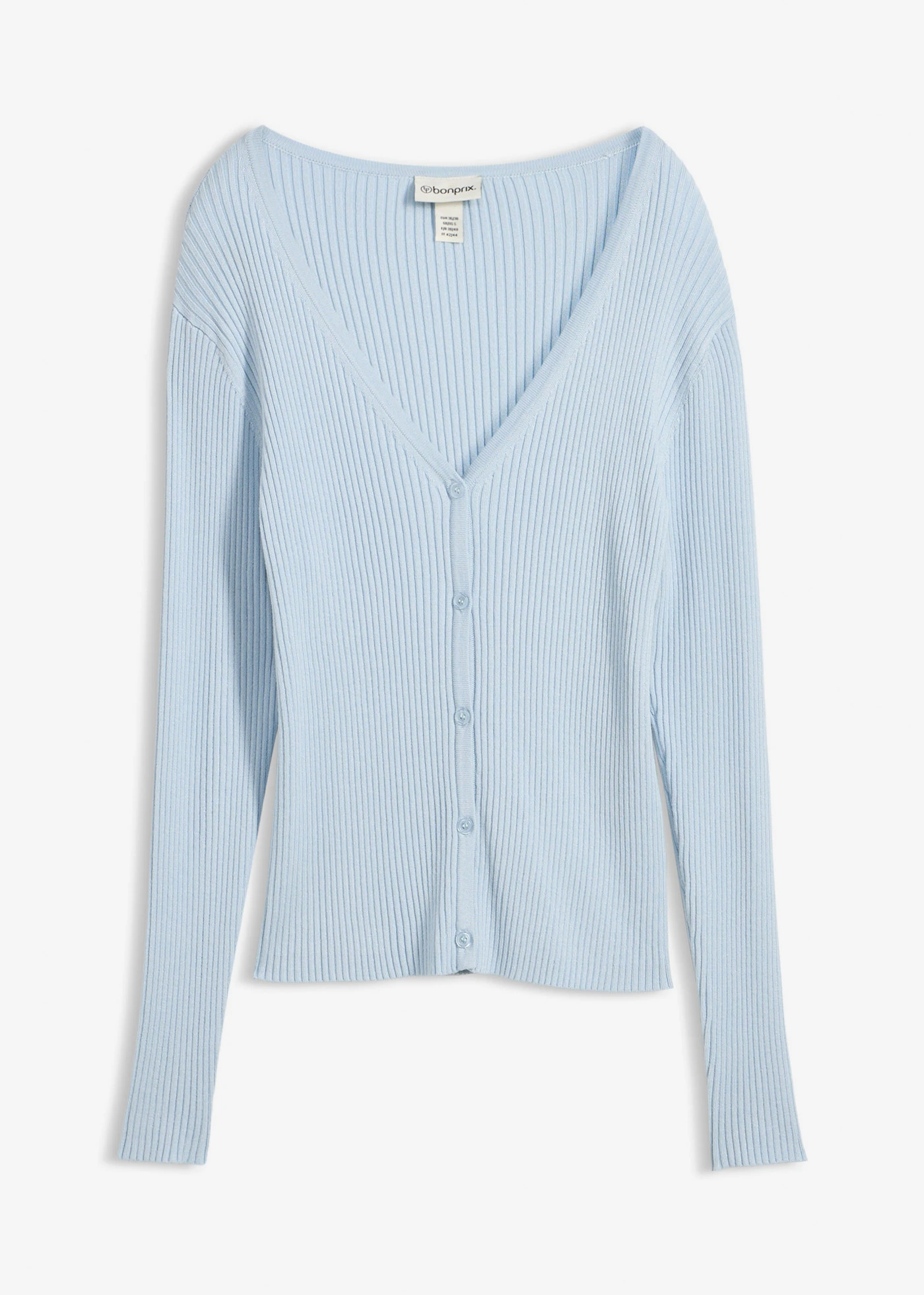 Kardigan z cienkiej dzianiny z wiskozą • niebieski pudrowy • sklep bonprix