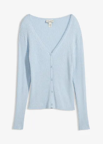 Gilet en maille fine, Couleur: bleu poudré