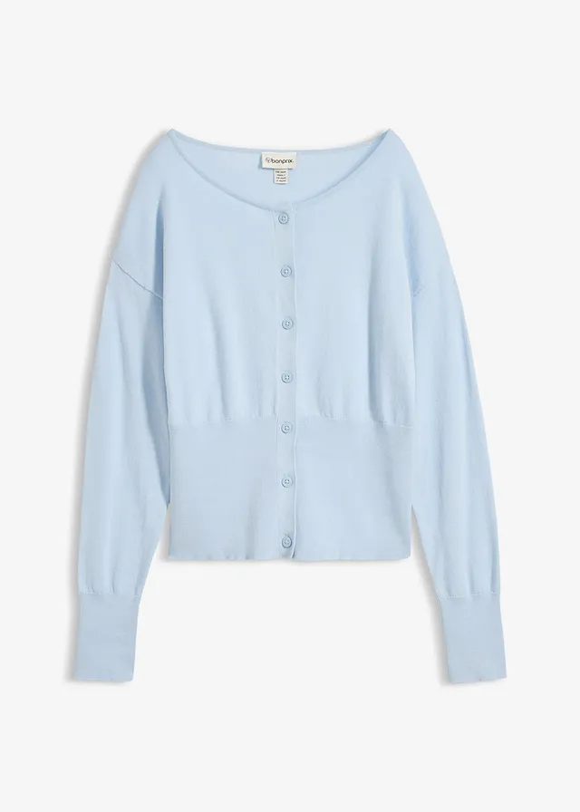 Fijn gebreid vest • poederblauw • bonprix online shop